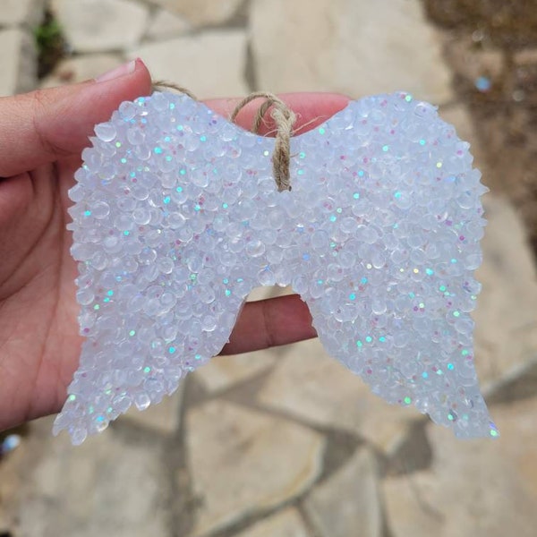 White Glittered Angel Wings