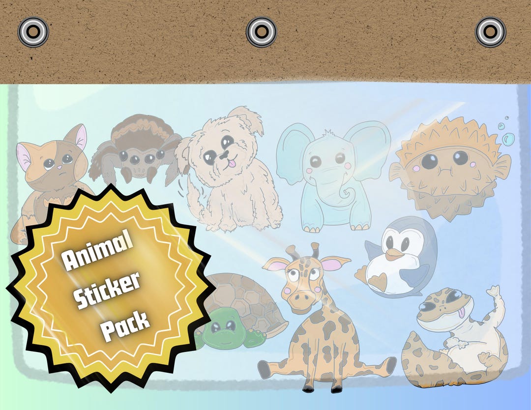 Digital Sticker Pack-animal Theme - Etsy
