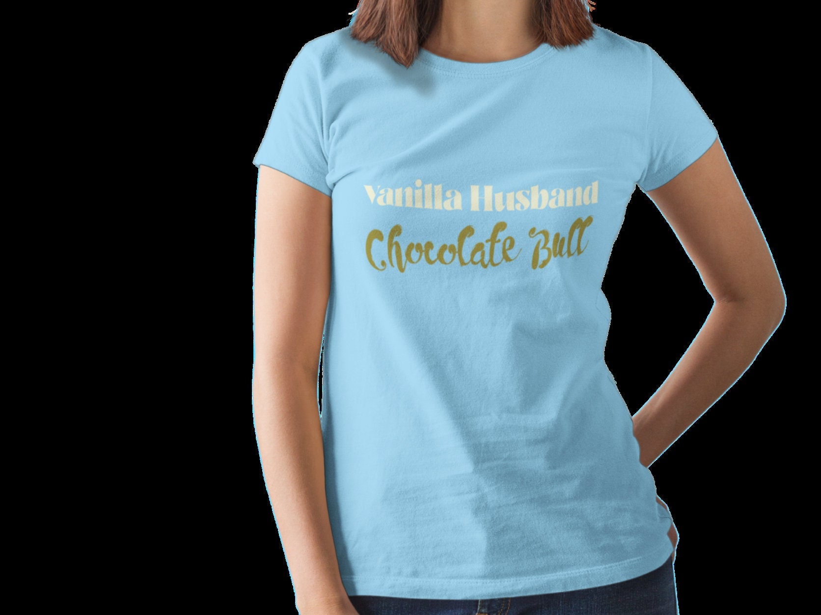 Vanilla Husband Chocolate Bull Shirt Interracial Sex T-shirt picture