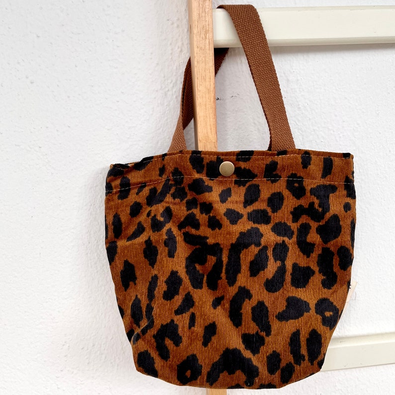 Tote Bag Tragetasche Leopardenmuster Handgemachte Damen Schultertasche Wiederverwendbar für Sie Retro 50s Leo Einkaufstasche Geschenk Bild 6