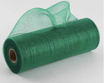 Emerald Green Poly Deco Mesh: 10" x 10 Yard Roll, Wreath & Garland