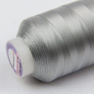 Fine 80wt Cottonized Polyester Thread in Medium Grey for Quilting & Embroidery | Low Lint Bobbin Thread for Machine - Hand Stitching