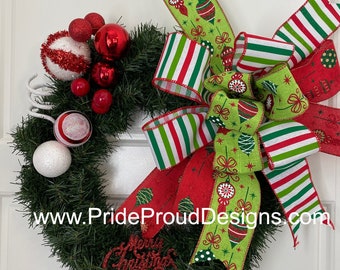 Christmas Ornaments Galore Christmas Evergreen Home Decor Door Wreath