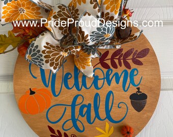 Welcome Fall Pumpkin Kisses Harvest Wishes