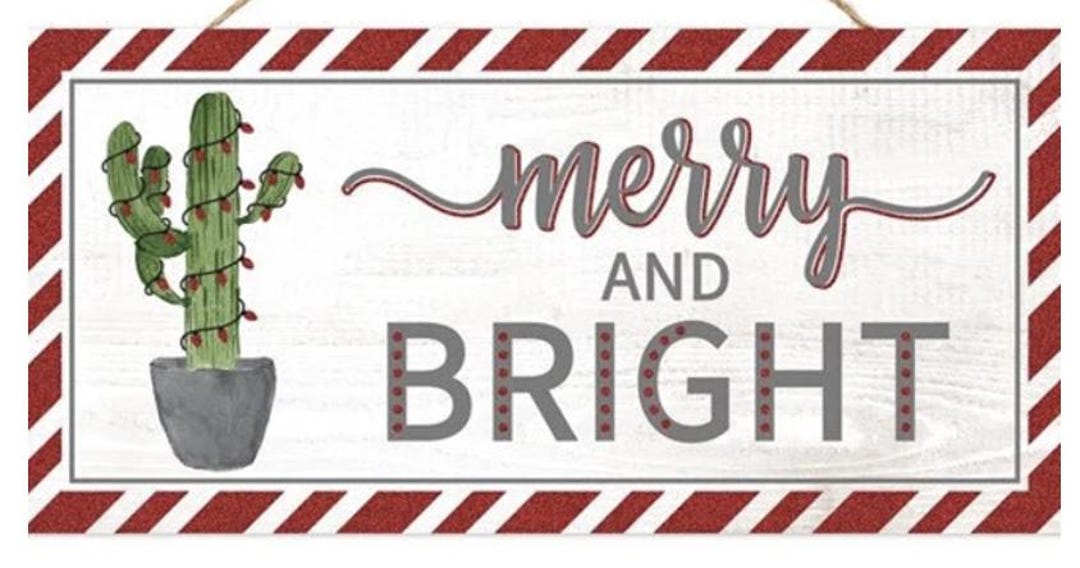 Rustic Cactus Sign Rustic Cactus Christmas Sign: Southwestern Holiday Decor - Etsy