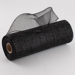 Black Metallic Deco Mesh: 10&quot; x 10 Yards, Waterproof Wreath Making Ribbon