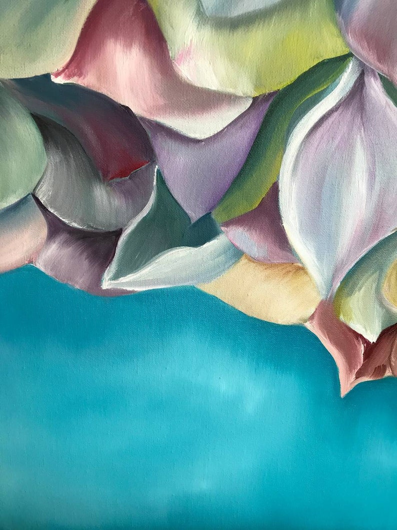 Hydrangea Oil Painting, Wall Art, Flower Home Decor, Floral Botanical