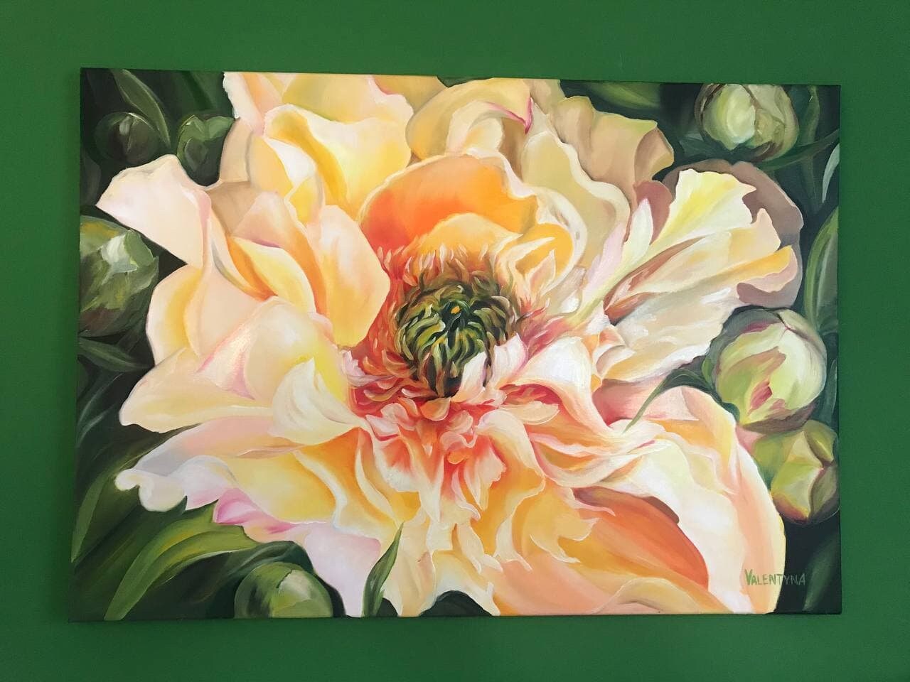Peony Oil Painting, Wall Art, Flower Home Decor, Floral Botanical