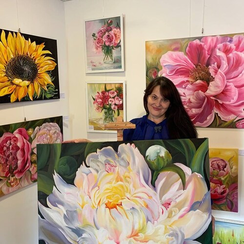 Peony Oil Painting Wall Art Home Decor Floral Botanical Etsy