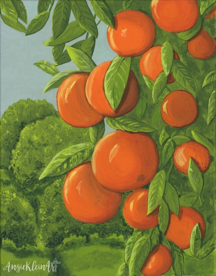 Orange Art Prints Orange Grove Print Original Art Etsy