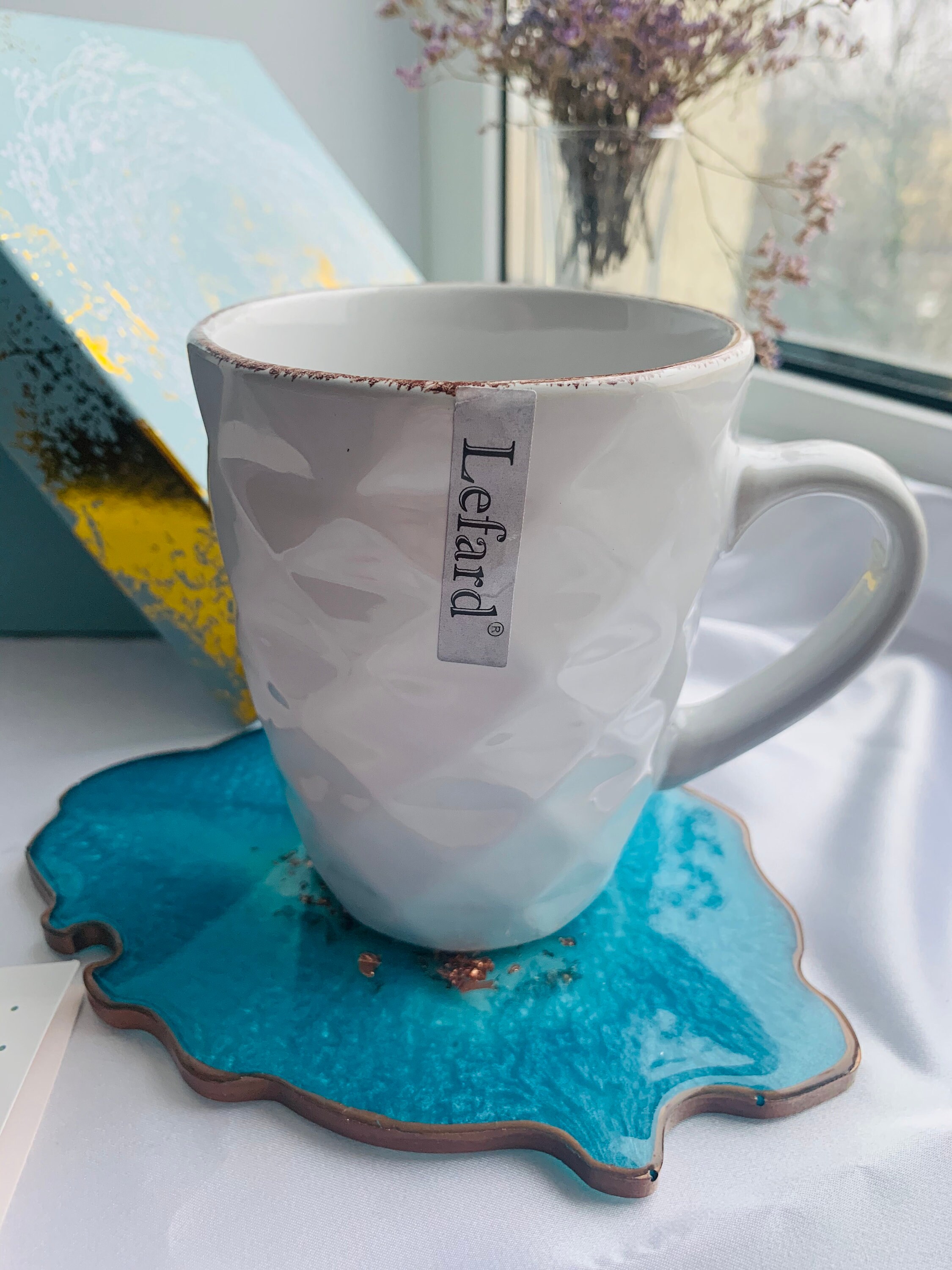 Tea Gift set Tea cup and coaster in a beautiful gift box tea Etsy