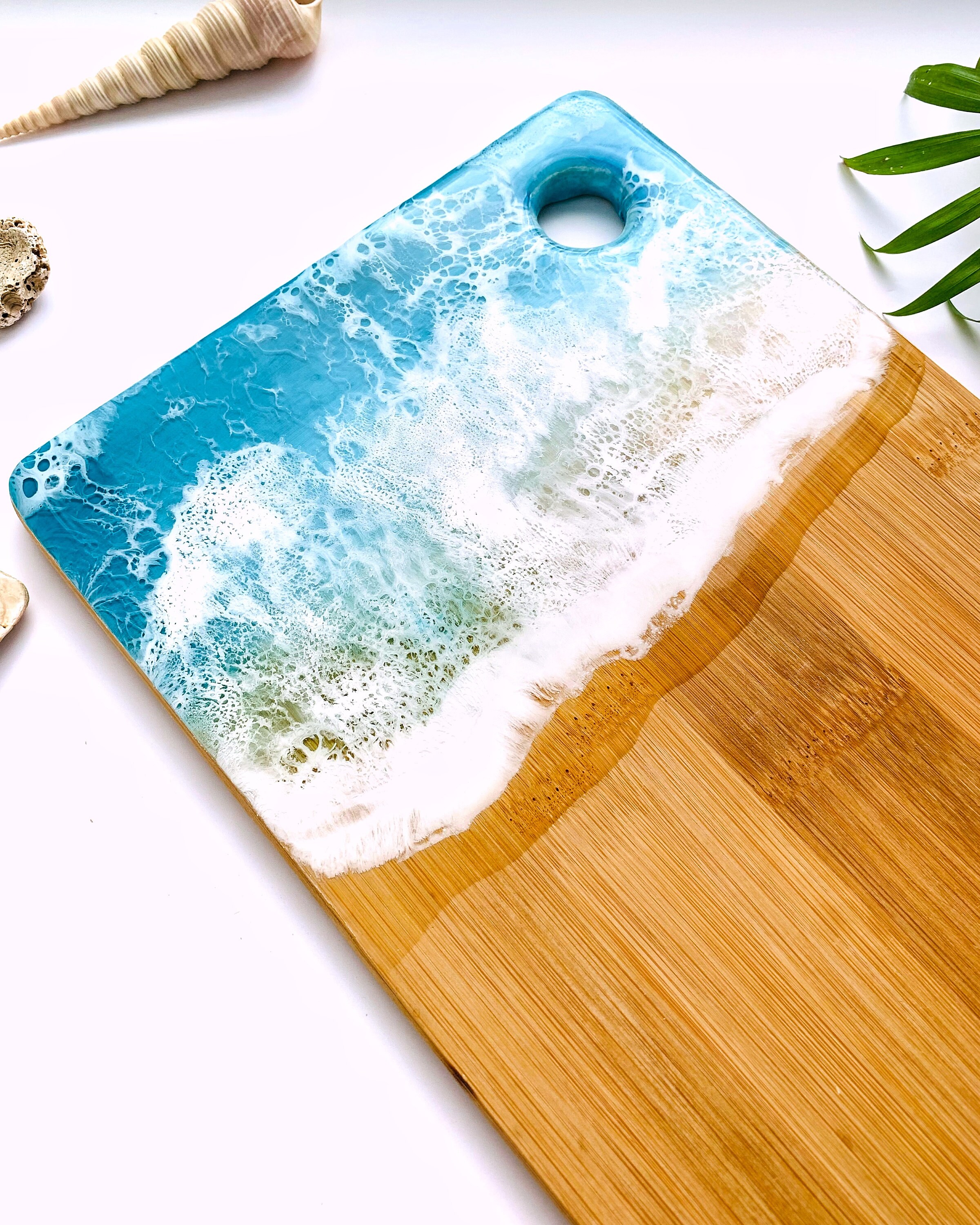 Epoxy cutting board ocean wave cheese board kitchen décor Etsy