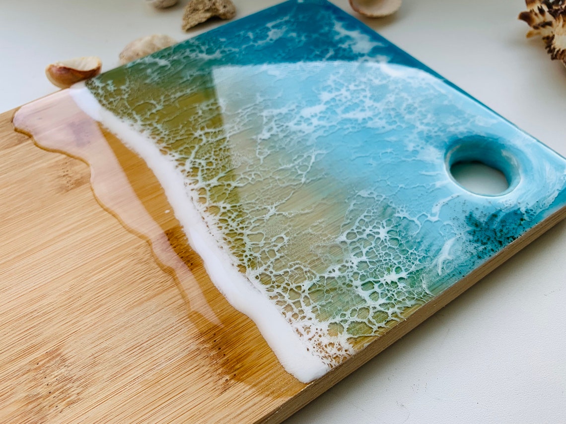 Epoxy Cutting Board Ocean Wave Cheese Board Kitchen Décor Etsy