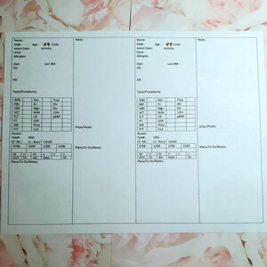 Printable Nursing Report Sheet Two Patients #1 - Etsy