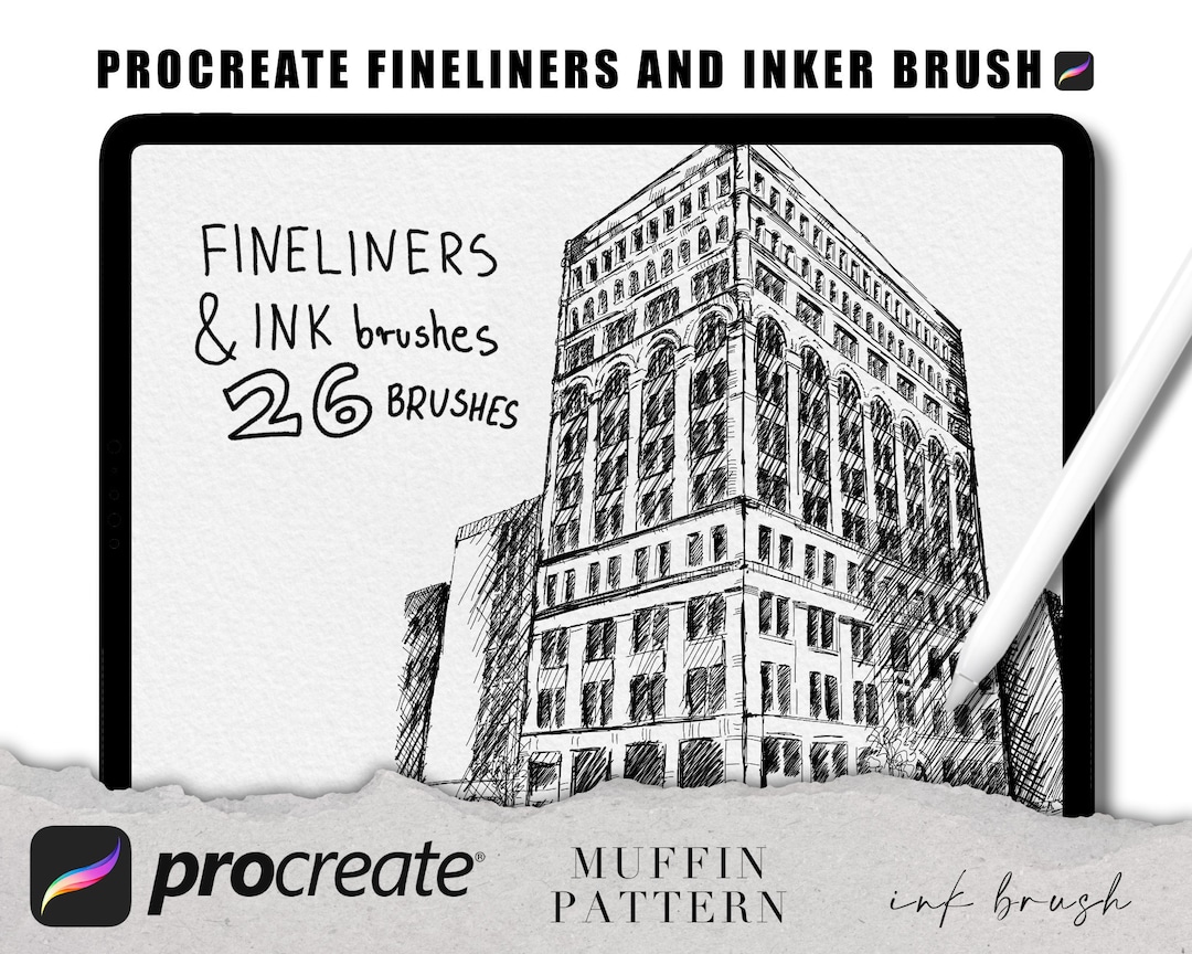Procreate Fineliners Brush, Procreate Real Fine Liner, Procreate Ink Brushes, Digital Download