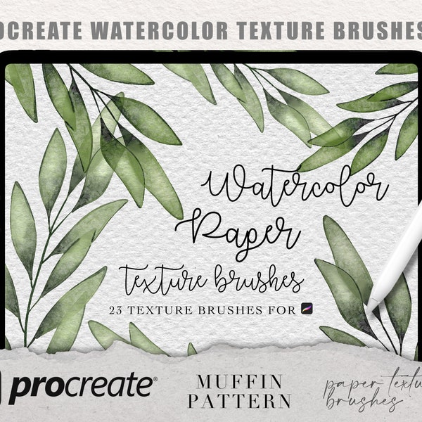 Procreate Texture Brushes , Texture Brush, Watercolor Brush Textures, Brushes for Procreate, Digital Download