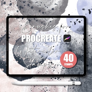 Watercolor Stamps for Procreate, Watercolor Brush for Procreate, 4o Procreate Watercolor Stamps, Brush Set, Water Stains, Digital Stamps