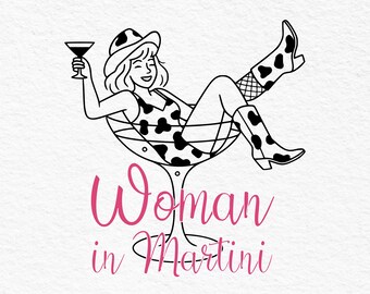 Vaquera en copa de Martini (SVG, PNG, EPS)