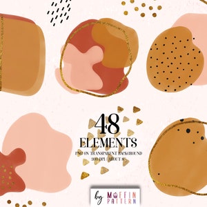 Formas abstractas modernas clipart, Rusty Abstract Elements Earth Colors, well art, soft beige, png,