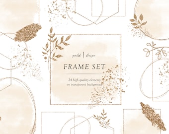 Watercolor arrangement gold and beige clipart, watercolor splash, brushe stroke,confetti, glitter clipart, printable brush, digital download