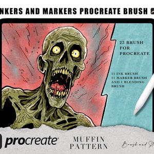 Procreate Brushes, Procreate Ink and marker brush, Brush set, Digital Download