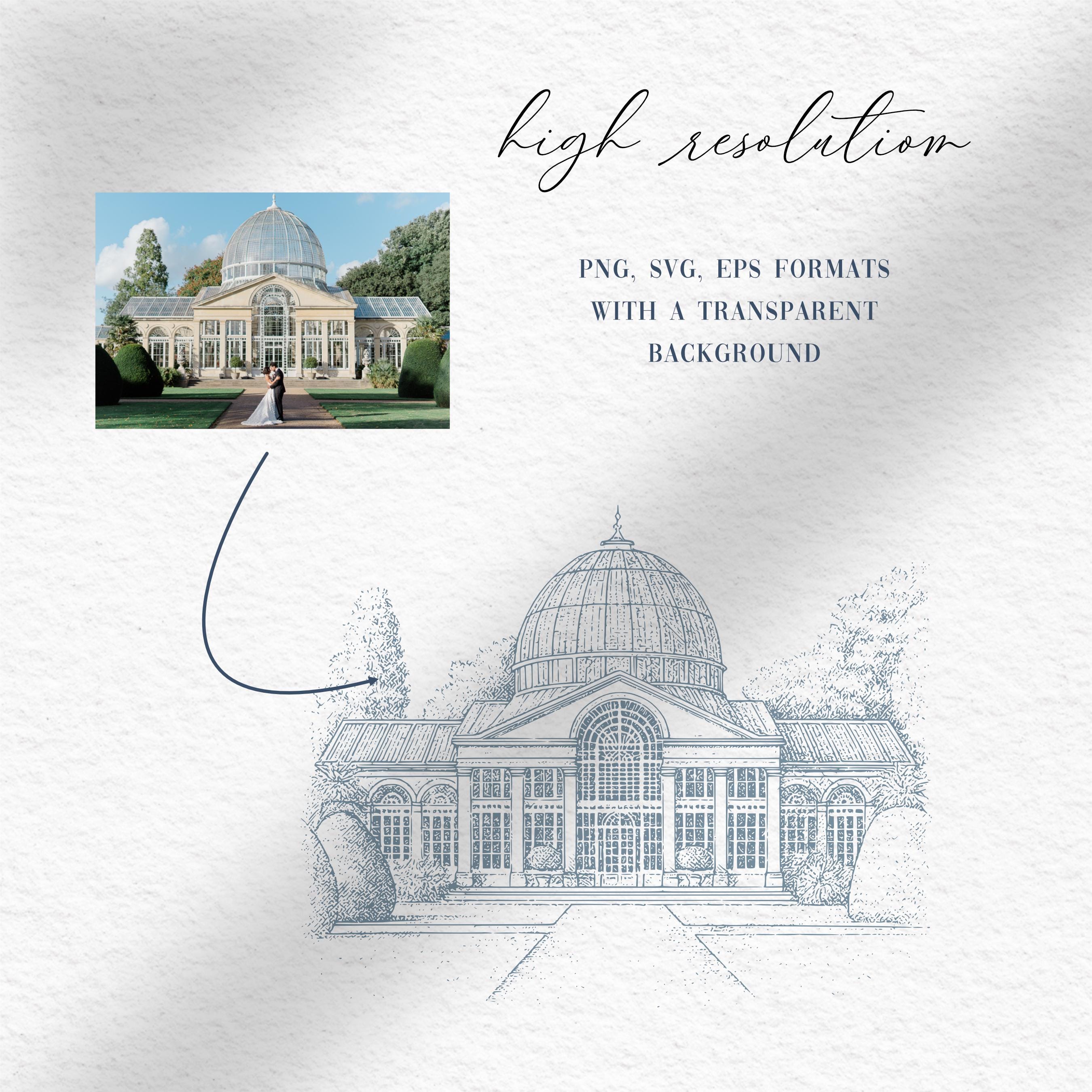 Custom Wedding Venue Illustration | Hand Drawn Wedding Invitation ...