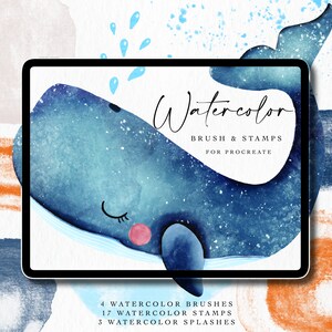 Watercolor Brush and Stamps for Procreate, Amazing Watercolor Painting kit for Procreate, Watercolor & Pencil Procreate brushes, Procreate