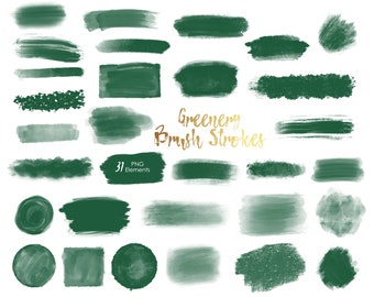 Bottle Greene Brush Strokes clipart, brush paint strokes, watercolor splash,  emerald watercolor brush strokes, paint splatters, logo diy