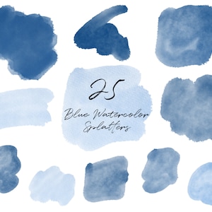 Blue Watercolor Strokes Clipart, Blue Watercolor strokes png, blue watercolor brush strokes,  paint splatters, logo diy circles, logo design