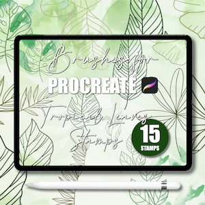 Tropical Leaves Stamps for Procreate, Leaves Stamps, Leaves Tattoo, Brush for Procreate, Procreate Stamps, Stamps Leaves, Tropical Leaves