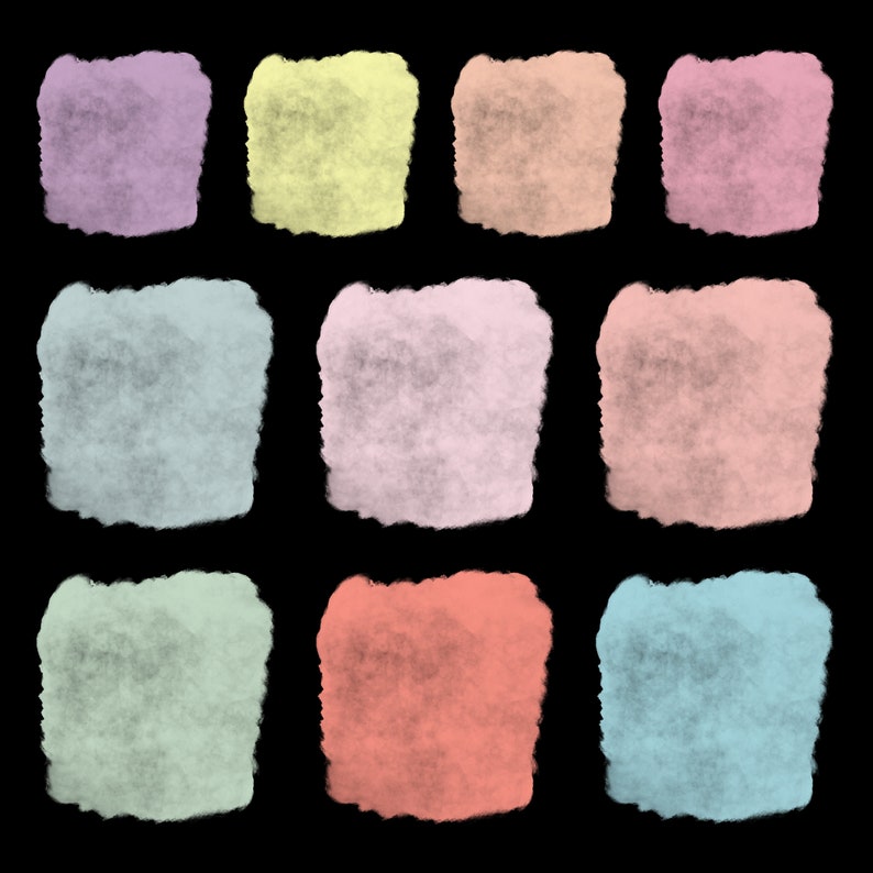 Pastel Watercolor Square Clipart, Pastel Design Elements, Rainbow ...