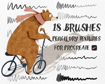 Procreate Pencil Brushes, Pencil Dry Textures for Procreate, Pencil for Procreate, Procreate pencil, Pencil Brushes, Pencil Textures