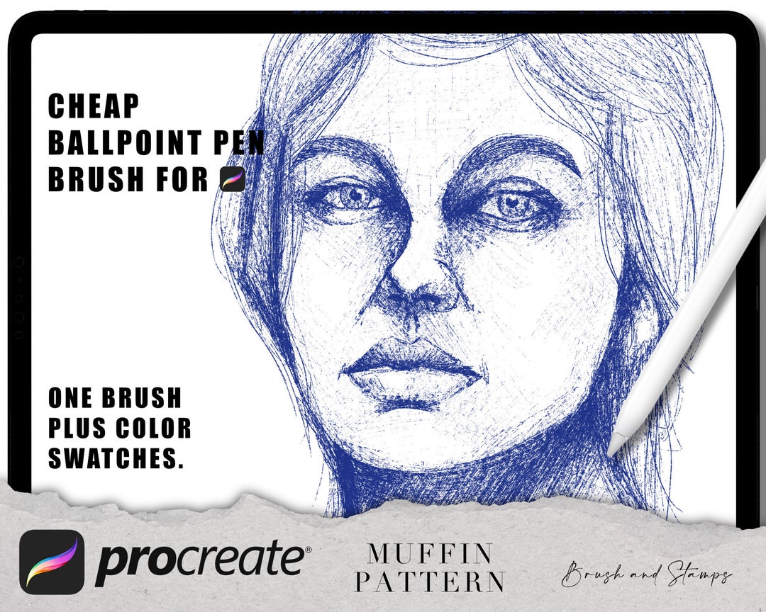 Ballpoint Pen Procreate, Digital Download, Realistic Ballpoint Pen