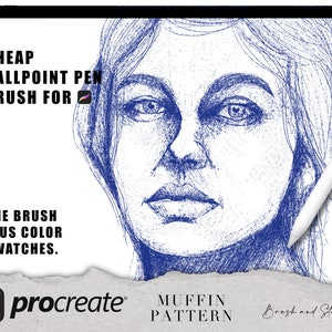 Ballpoint pen procreate,  Digital Download, Realistic Ballpoint Pen, Procreate Brush Pens