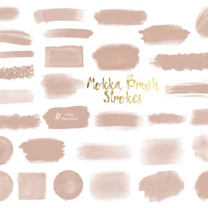 Beige Brush Strokes clipart, brush paint strokes, watercolor design elements, black watercolor brush strokes, paint splatters, logo diy