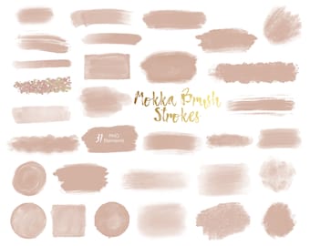 Clipart Pennello Beige, tratti di vernice pennello, elementi di design acquerello, tratti di pennello ad acquerello nero, schizzi di vernice, logo diy