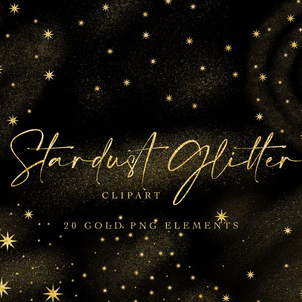 Stardust Gold Clipart PNG Elements, Gold Stars Clipart, Star Overlays, Galaxy clipart, Star Clipart, Gold Star, Gold Dust Clipart, png