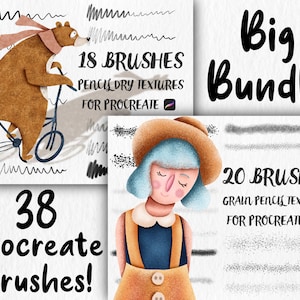 Big Bundle Procreate Brush, Procreate Pencil Brushes, Procreate Grain Brushes, Potlood Droge Texturen voor Procreate, Grunge, Digitale Download