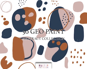 Abstract geometrical shapes clipart, Abstract Elements Earth Colors, well art, soft beige, png ,