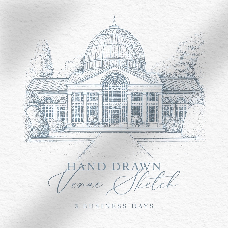 Custom Wedding Venue Illustration | Hand Drawn Wedding Invitation ...