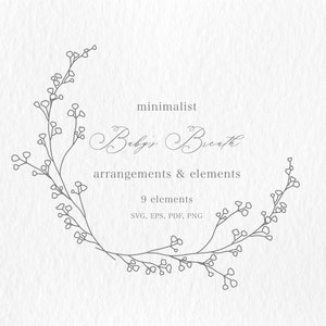 Schleierkraut handgezeichnete Linie Kunst, Schleierkraut Hand gezeichnete Linie Kunst, Gipsowka zaproszenia, kommerzielle Nutzung, Hochzeitseinladung Schleierkraut