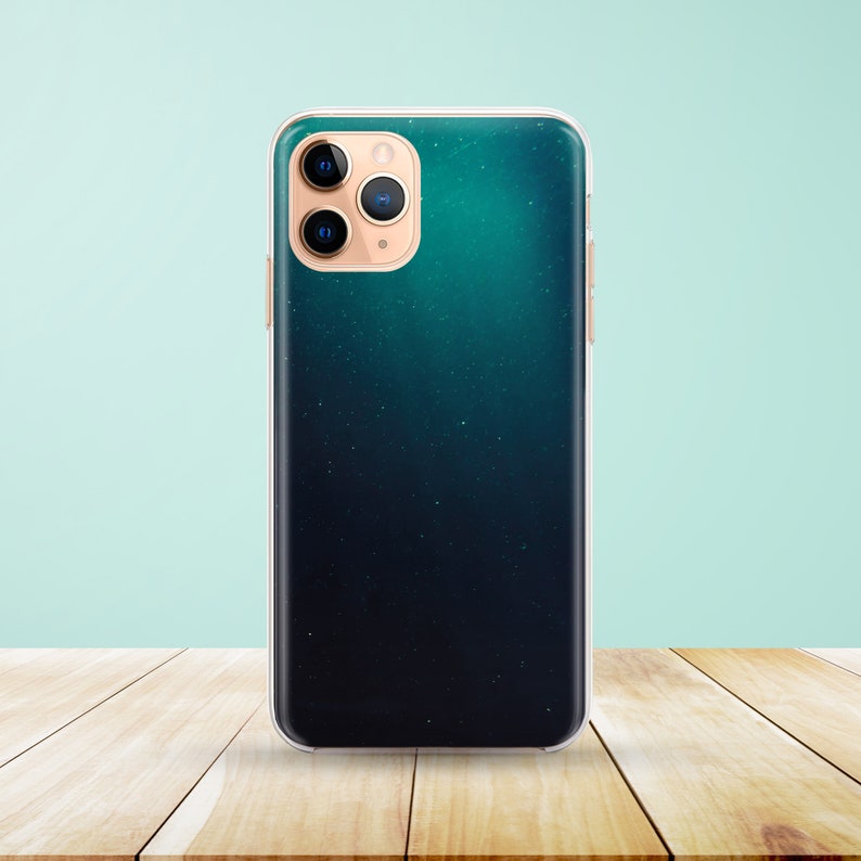 Ombre Turquoise Black Phone Case available for iPhone 11, Xs, Xs Max, Huawei P30, Samsung S20, A5 image 1