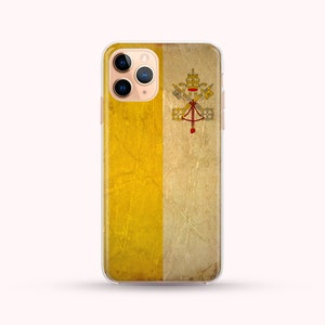 Coque de portable vintage drapeau de la Cité du Vatican disponible pour iPhone 16, 11, XR, XS, XS Max, Samsung S20, Samsung A5