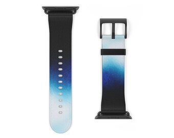 Ombre White Blue Black Watch Band Apple Watch Series 1 to 5.Samsung Galaxy & Apple Watch Band 38/40mm,42/44mm.Apple Watch Strap,Faux Leather