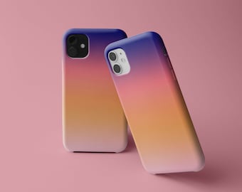 Ombre Blue Pink Orange Phone Case available for iPhone 14, iPhone 13, iPhone 11, iPhone 12, iPhone 11 pro max,  Xs, Xs Max, Samsung S20, A5