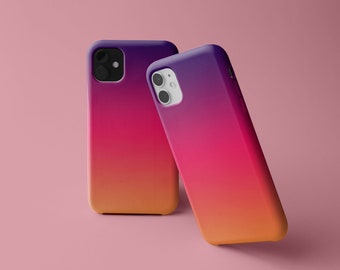 Custodia per telefono Ombre Viola Rosa Arancione disponibile per iPhone 16, 14, iPhone 13, iPhone 12, iPhone 11 Pro Max, Xs, Xs Max, Samsung S20, S21, S22