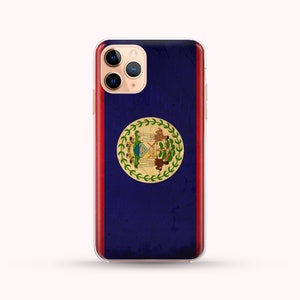 Vintage Flag Belize Phone Case available for iPhone 16, 14, 13, 12, 11, XS Max Samsung S22, S21, S20, phone case