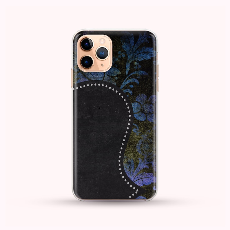 iPhone 12 J7 Samsung S20 A5 XS XR Magical Blue Flowers Border Frame Blue Phone Case available for iPhone 11 XS Max