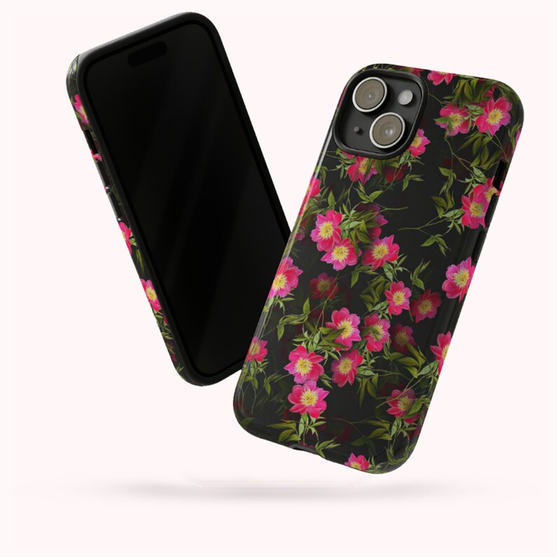 Floral Pink Flowers Phone Case available for iPhone 14, 13, 12, 11, XS Max Samsung S22, S21, S20, phone case image 3