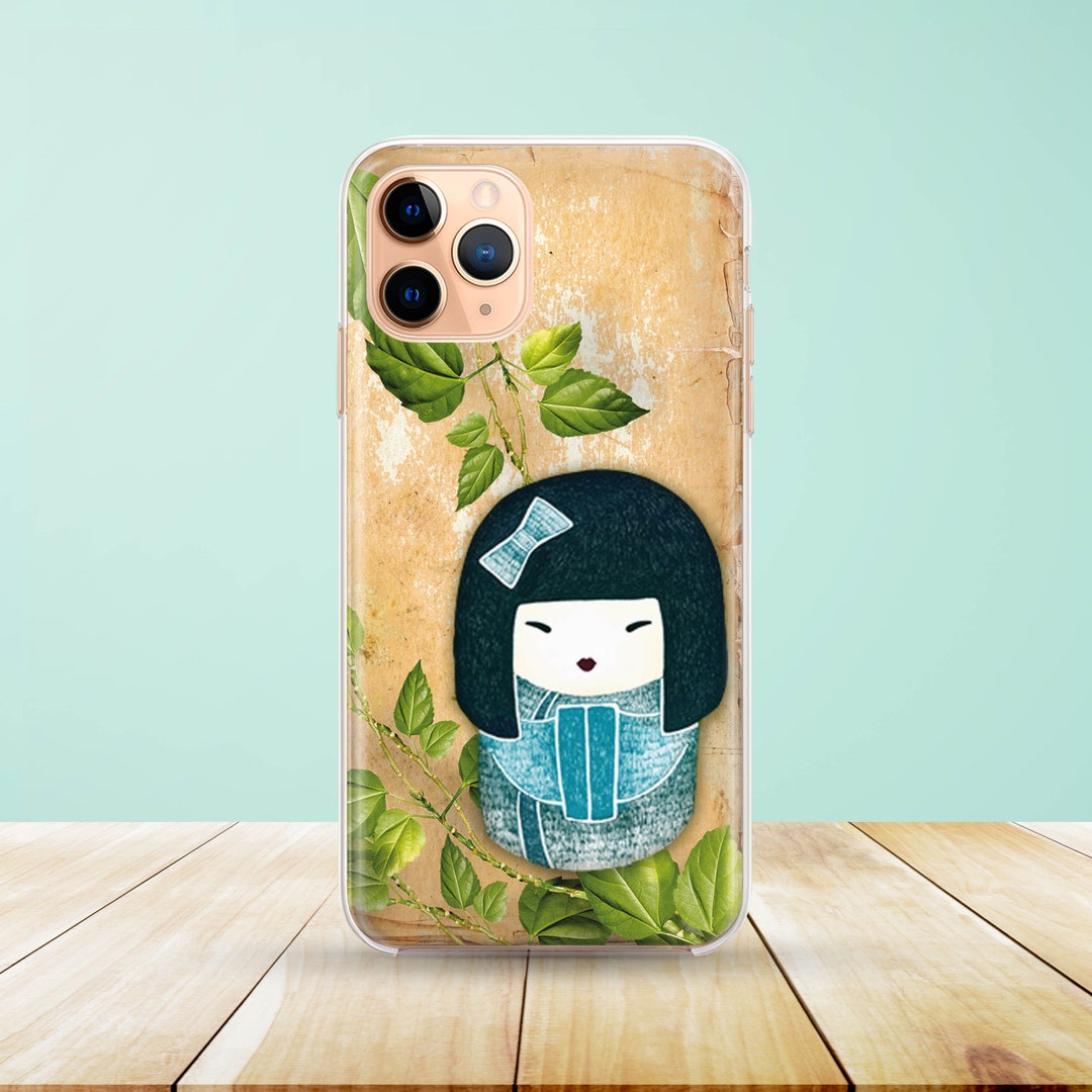 Japanese Kokeshi Doll Phone Case Available for iPhone 14, 13, 12, 11